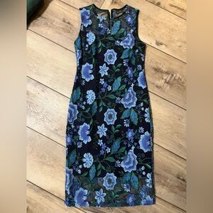 Calvin Klein Blue Floral Midi Dress